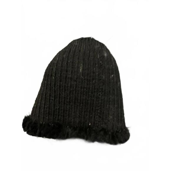 Chinchilla Rex Rabbit Fur Black /White Stretch Women\'s Winter Hat main image 2